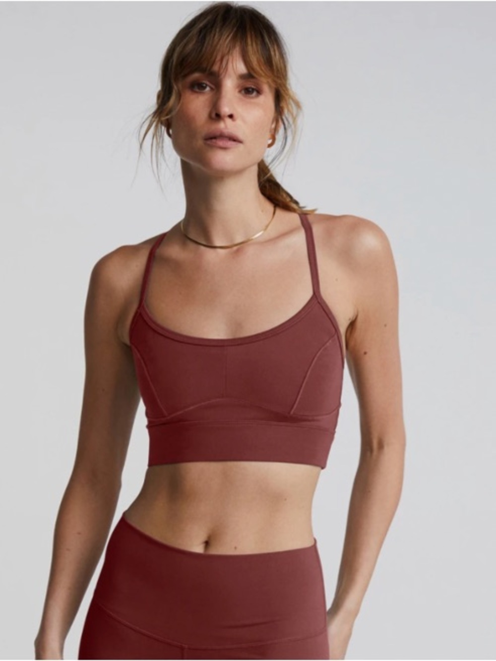 Varley Scoop Bralette in Dusty Rosewood